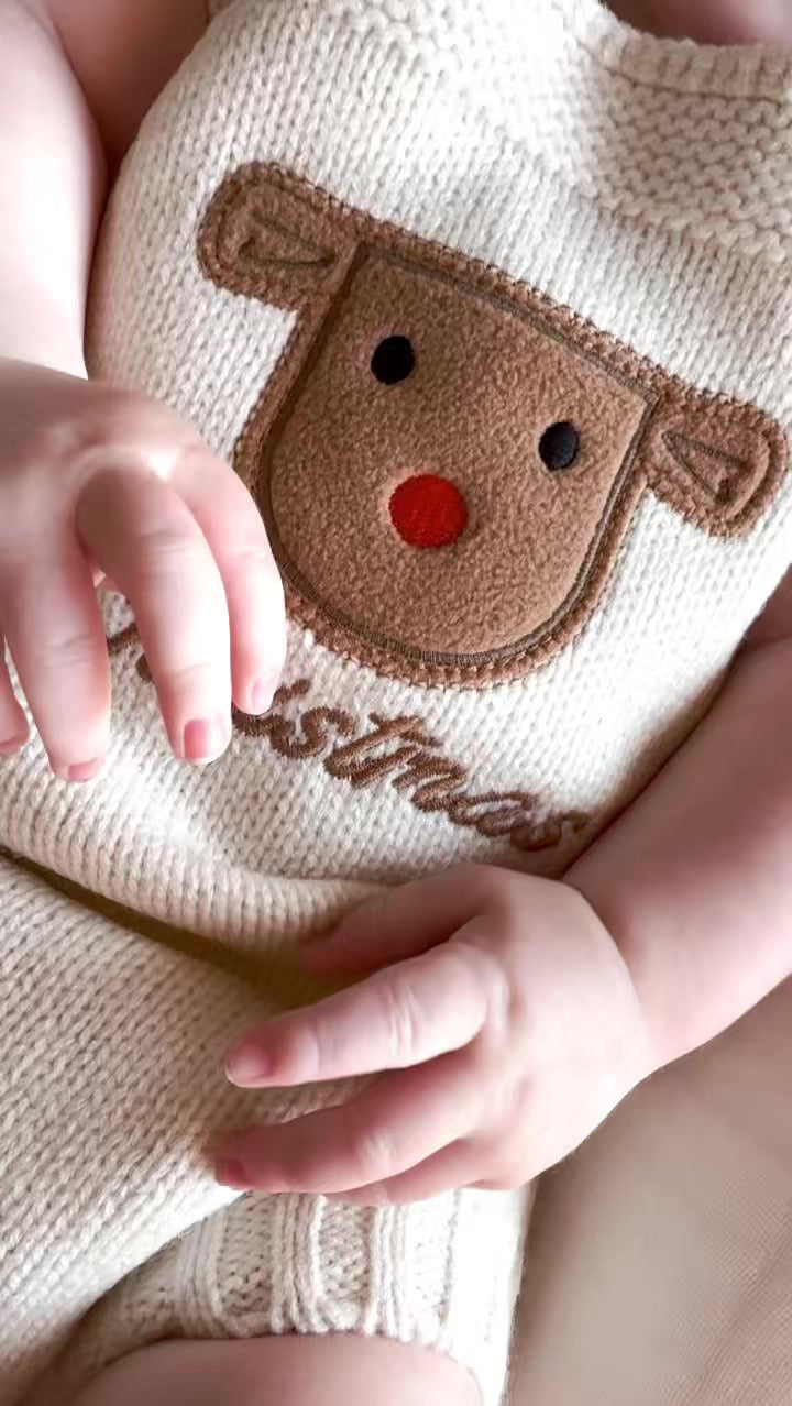 Reindeer Knit Romper