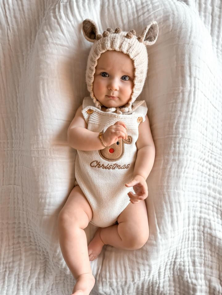 Reindeer Knit Romper