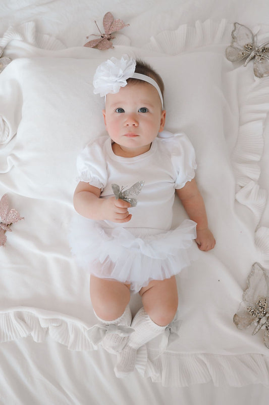 White Ruffle Bummies